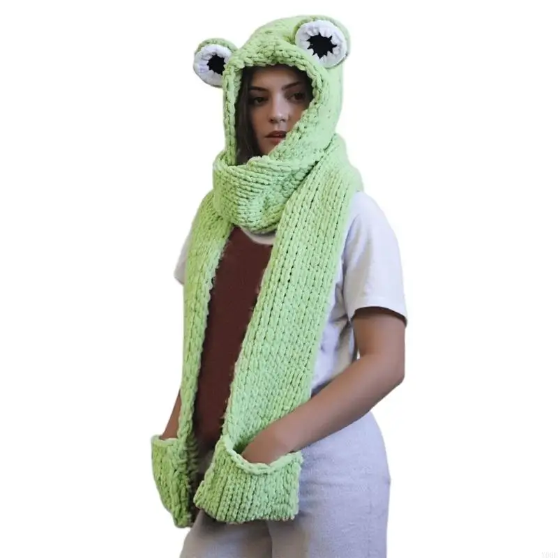 Halloween-Tiercharakter-Schal, Totenkopf-Mütze für Erwachsene, 3-in-1, hellgrüne Halswickel-Totenkopfkappe mit Handtaschen für – Detail 10