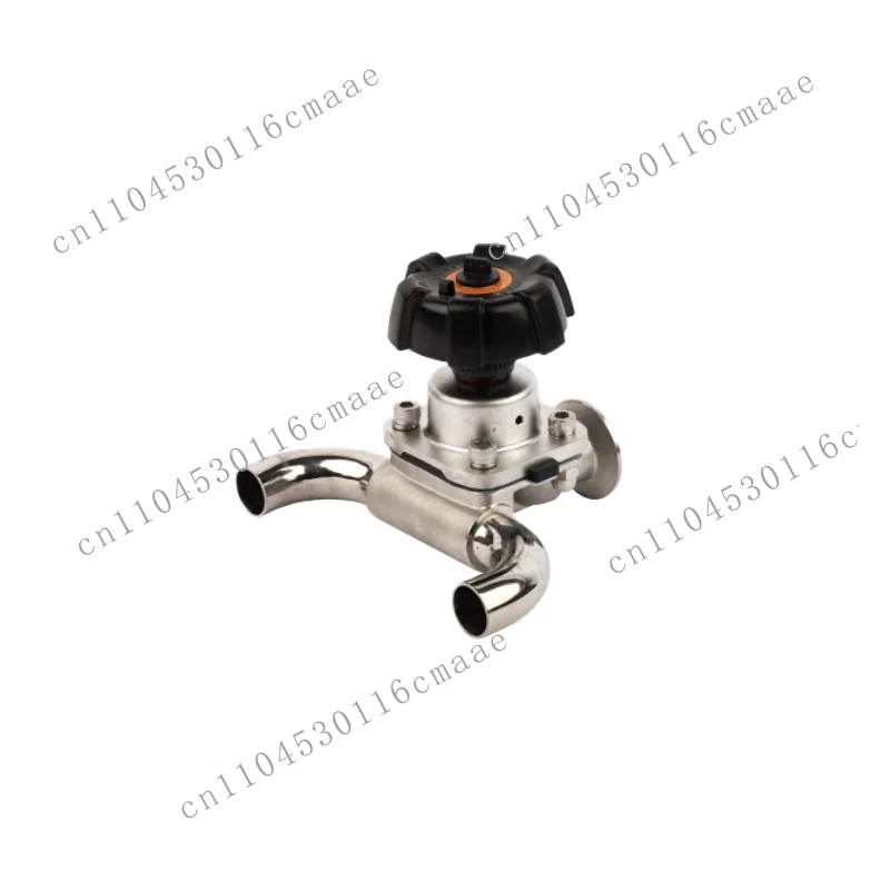 316L Stainless Steel High Temperature OEM Aseptic Three Way U Type Manual Diaphragm Valve All Tri Clamp Connection