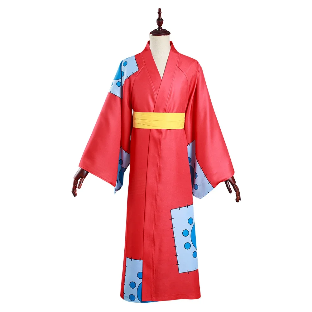 Wano Land Aap D. Luffy Cosplay Kostuum Kimono Outfits Halloween Carnaval Pak