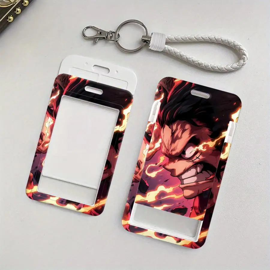 Anime Ones Pieces Luffy 1Pc Card Holder Retractable Credit Card Holders Holders Child Bus with lanyard Badge Bank ID Cover Case