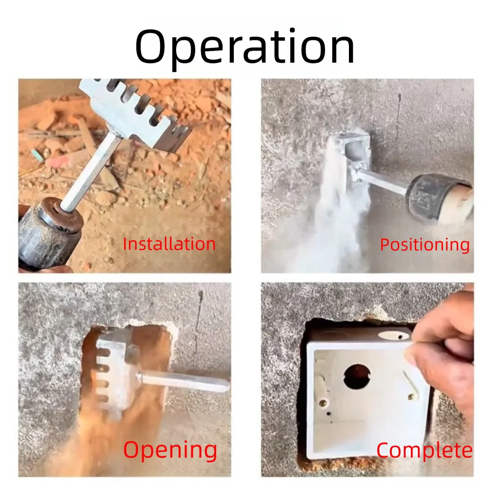 

Square Hole Socket Sloter Multi-function Rectangle Electrical Box Hole Punch Tool Hole Punch Precision Mortising Outlet Cutter