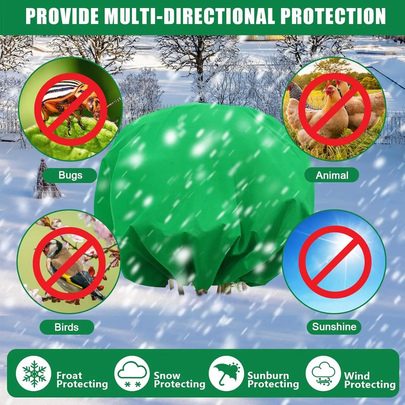 

Защита растений, круглая защита для овощей для сада, многоразовый барьер с шнурком для уличного кустарника, теплицы, дерева, зима