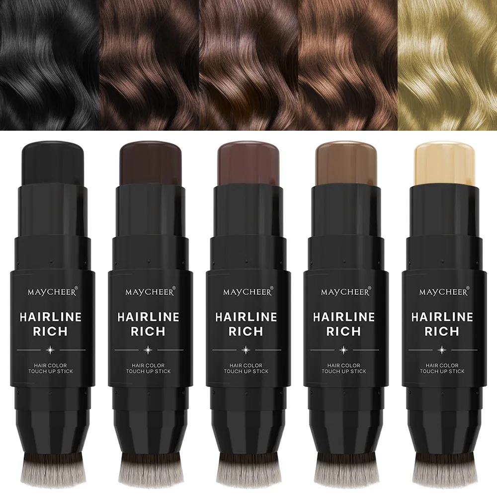 Penna per correttore per linea sottile a doppia testa Penna per sopracciglia Copertura per linea di capelli Impermeabile duraturo Matita per tinture per capelli Penna per tintura per capelli sopracciglio barba