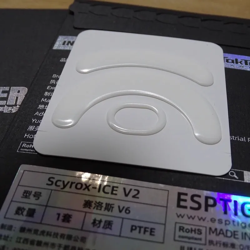 1 Pack Original Esptiger ICE V2 Mouse Skates For SCYROX V6 / V8 Mouse White Arc Esports PTFE Mice Feet Glides