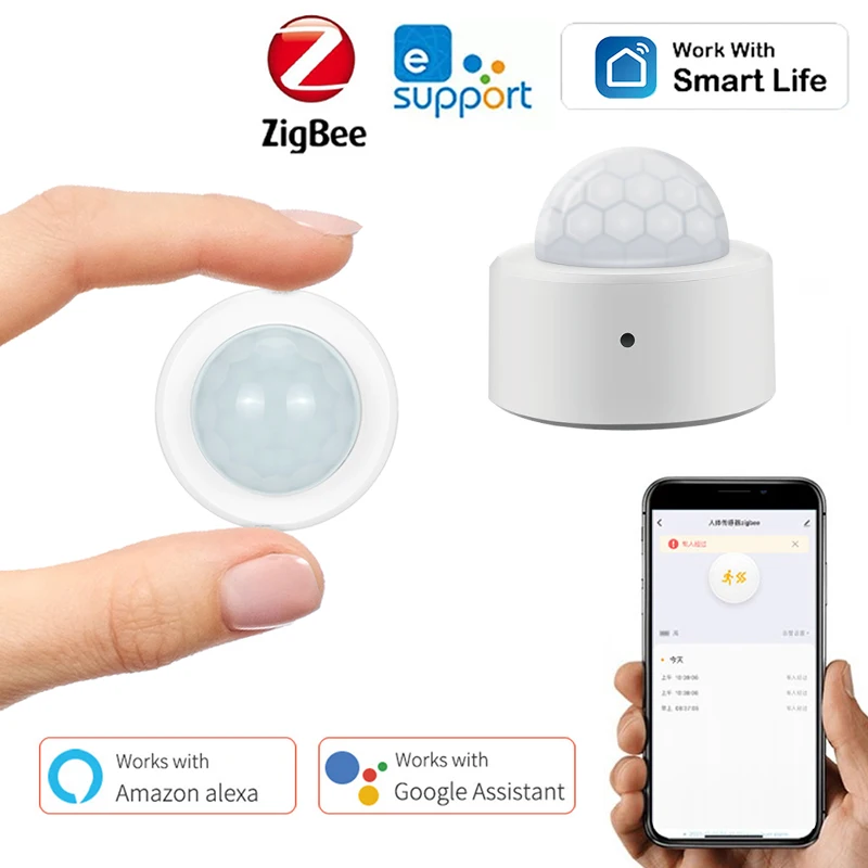 

Tuya Zigbee Human Motion Sensor Smart Home Mini PIR Motion Detector Sensor Security Smart Life Works With Alexa Gateway Google