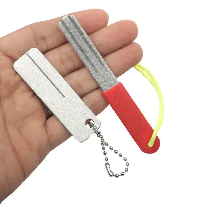 Portable Double Side Hook Hone Fishing Hook File Line Stripper Knife Sharpener Mini Diamond Sharpening Tools Fishing Tackle