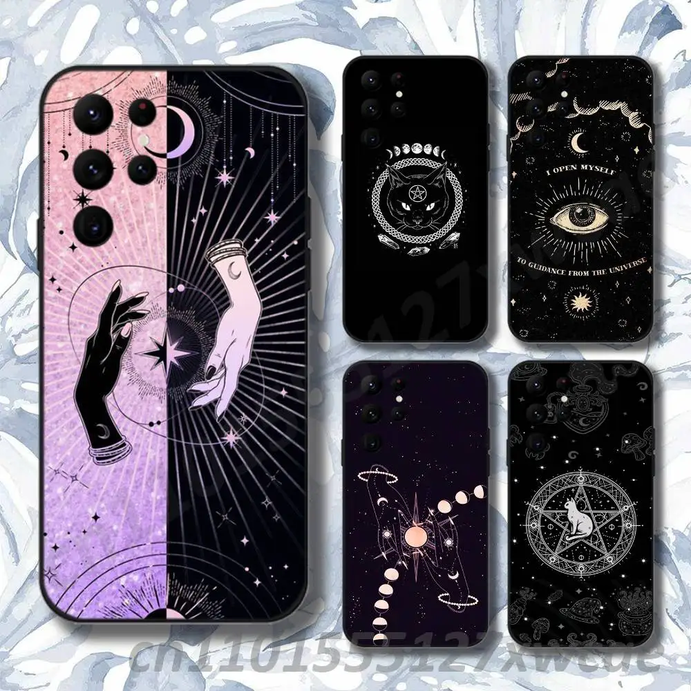 Witch Cat Magic Phone Case For Samsung S10,S21,FE,S21 ,S26,S25,S24,S23,Ultra,S9,S22,Plus Black Shockproof Silicone Sof