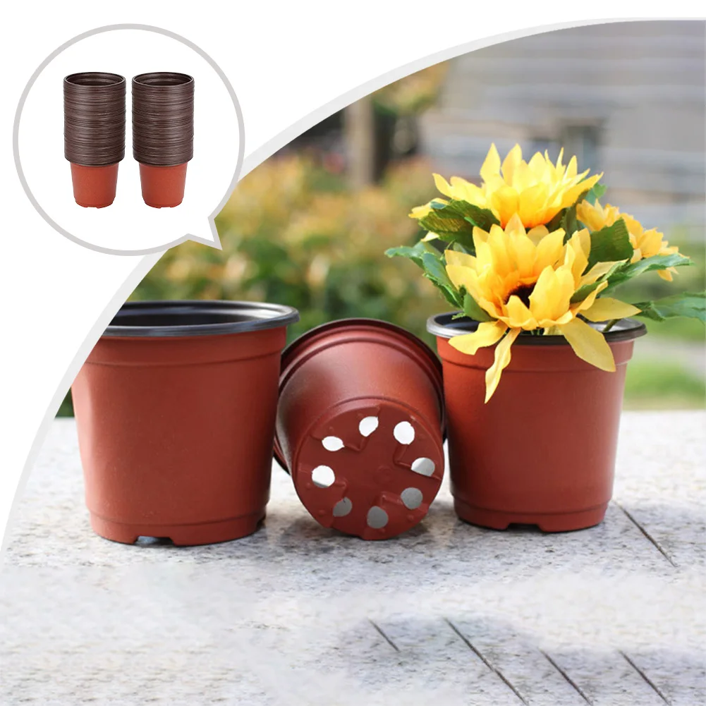 100pcs Plastic Flower Pots For Gardens Porches Greenhouses Growing Cuttings Plants Gardening Tools Replacement Spare Parts