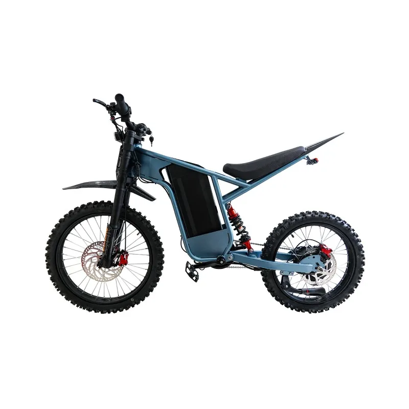 

Long battery life 19/17 dual-size tires, front and rear shock absorption electric off-road bike