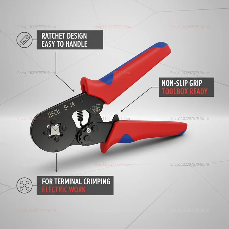 

Набор инструментов для обжима трубчатых клемм: многофункциональные клещи для обжима, комплект разъемов для электромонтажных работ в автомобиле и дома