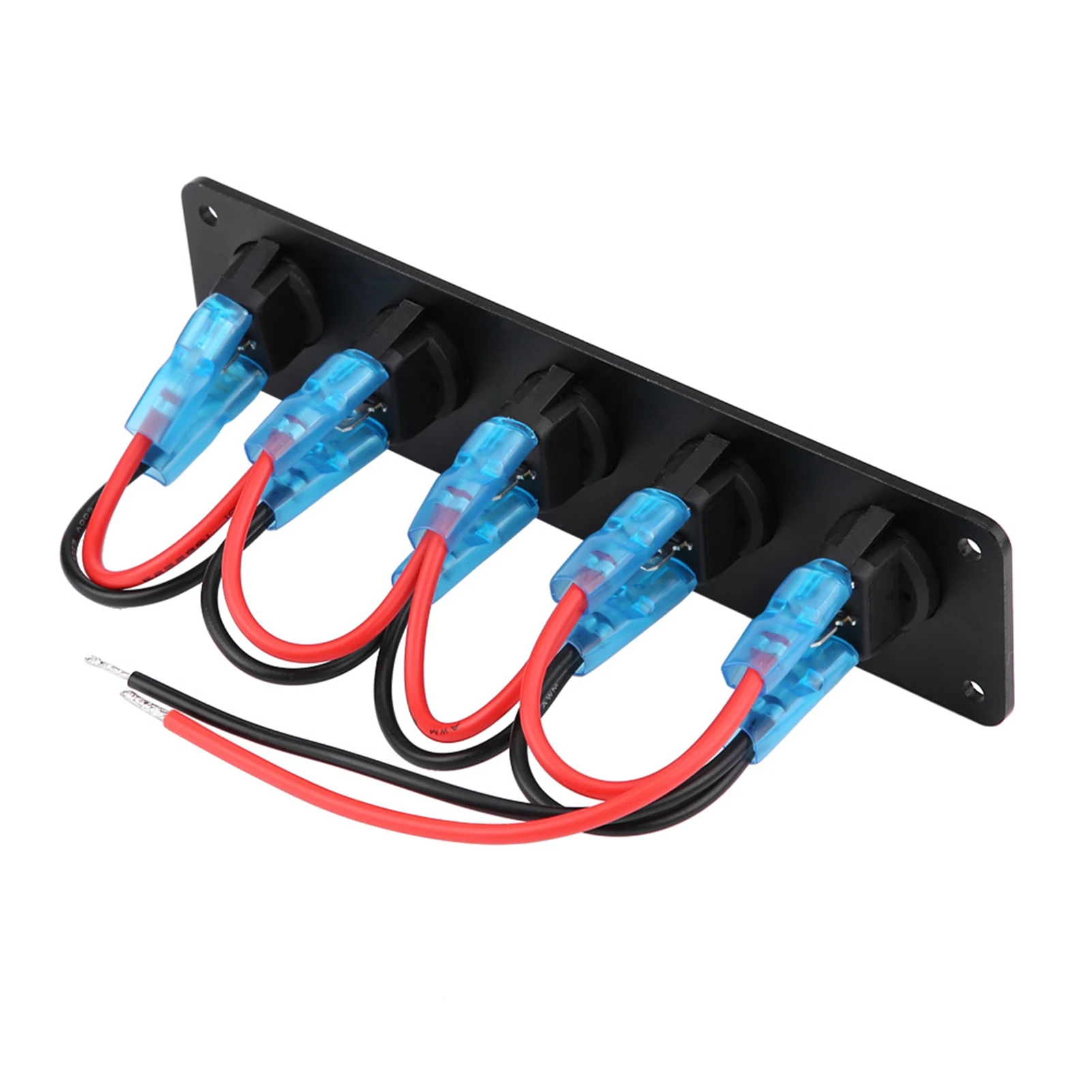 12-24V 5 Gang Round Dash Rocker Toggle Switch Panel Blue LED For RV Boat Yacht Marine Car Dashboard Control Switch Panel