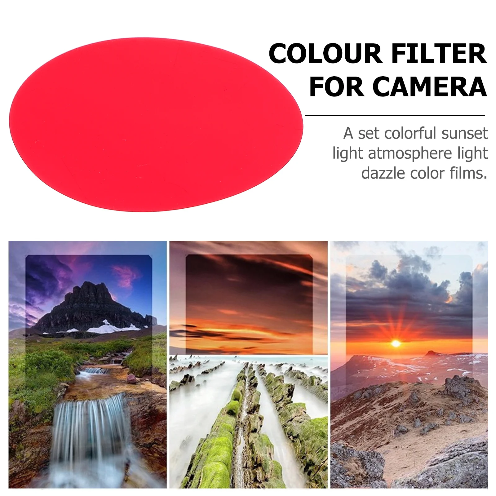 

10pcs Sunset Mood Light Color Film 66Mm Transparent Lighting Gel Sheets For Spot Lamp Diffuser Photography Video Led Flash