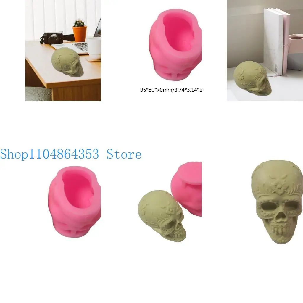 

652F Flower Skull Silicone Epoxy Resin Casting Mold Ornament for Jewelry Making