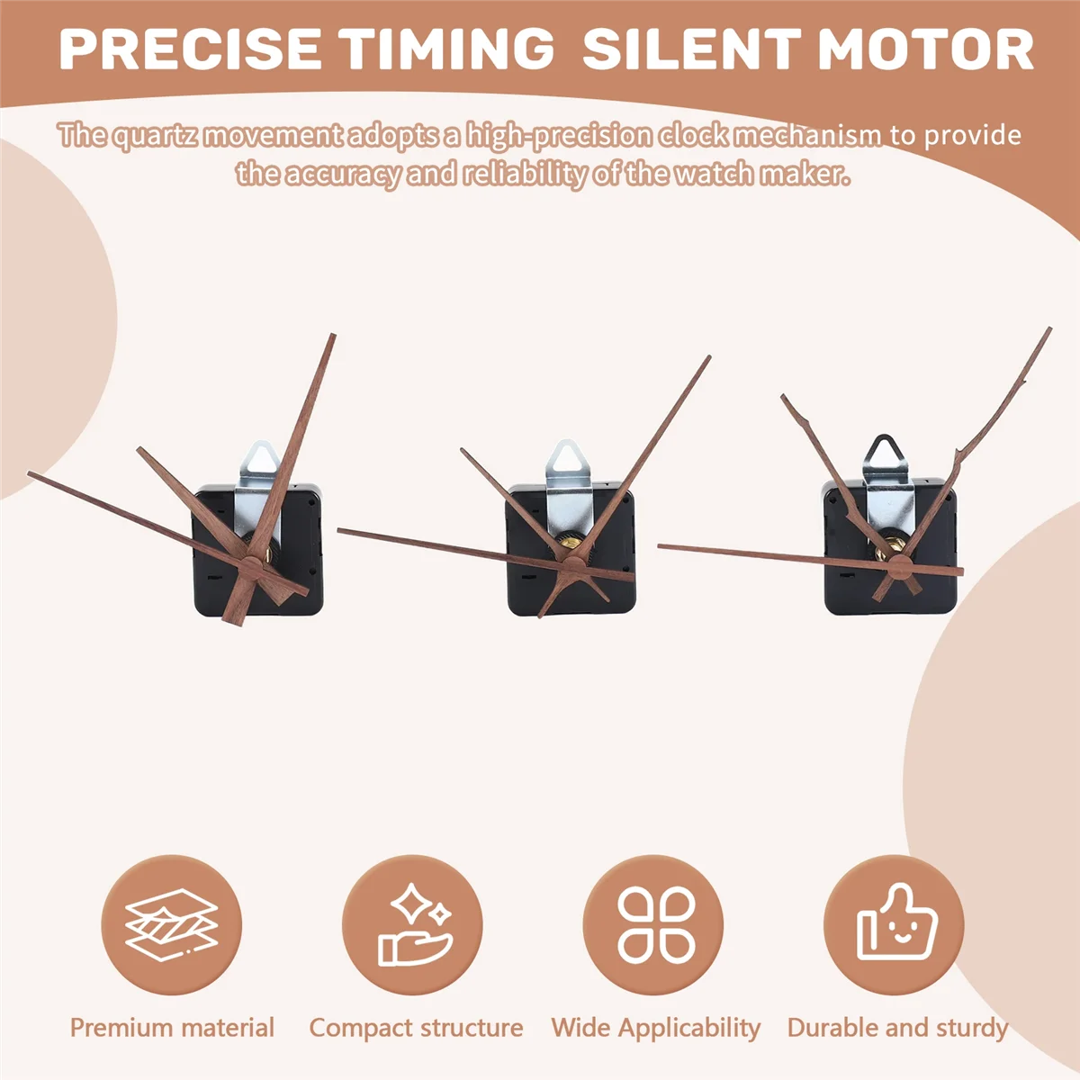 A97G 3 قطعة أجزاء آلية حركة ساعة الكوارتز مع 3 أنواع من خشب الجوز ساعة الأيدي ملحقات الساعة لإصلاح الساعة