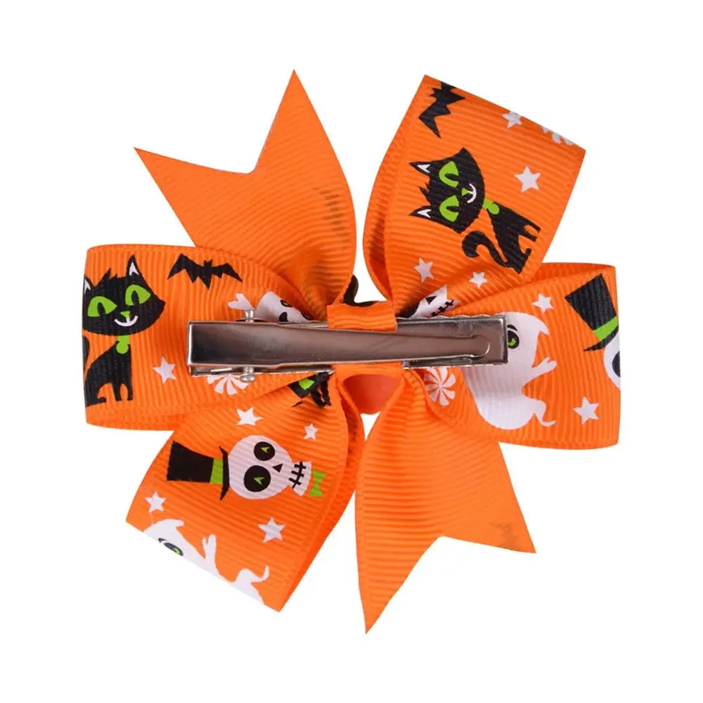 6/12/20Pcs/lot Christmas Day Hairpin Ribbon Cheer Up Hairclip Funny Pumpkin Head Halloween Hair Clips for Kids Hair Accessories