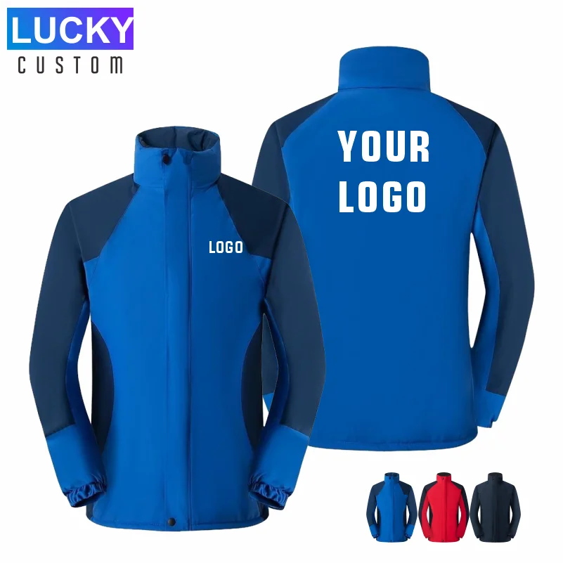 

Custom Company Logo Picture Personalized Custom Anywhere Men Women Outdoor Sports DIY Keep Warm Stand Up Collar Assault Suit