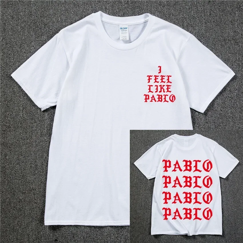 Kanye West Pablo T Shirt Men I Feel Like Paul Print Short Sleeves Anti Season Sporty T-Shirt Hip Hop Social Club Rapper Tee Tops