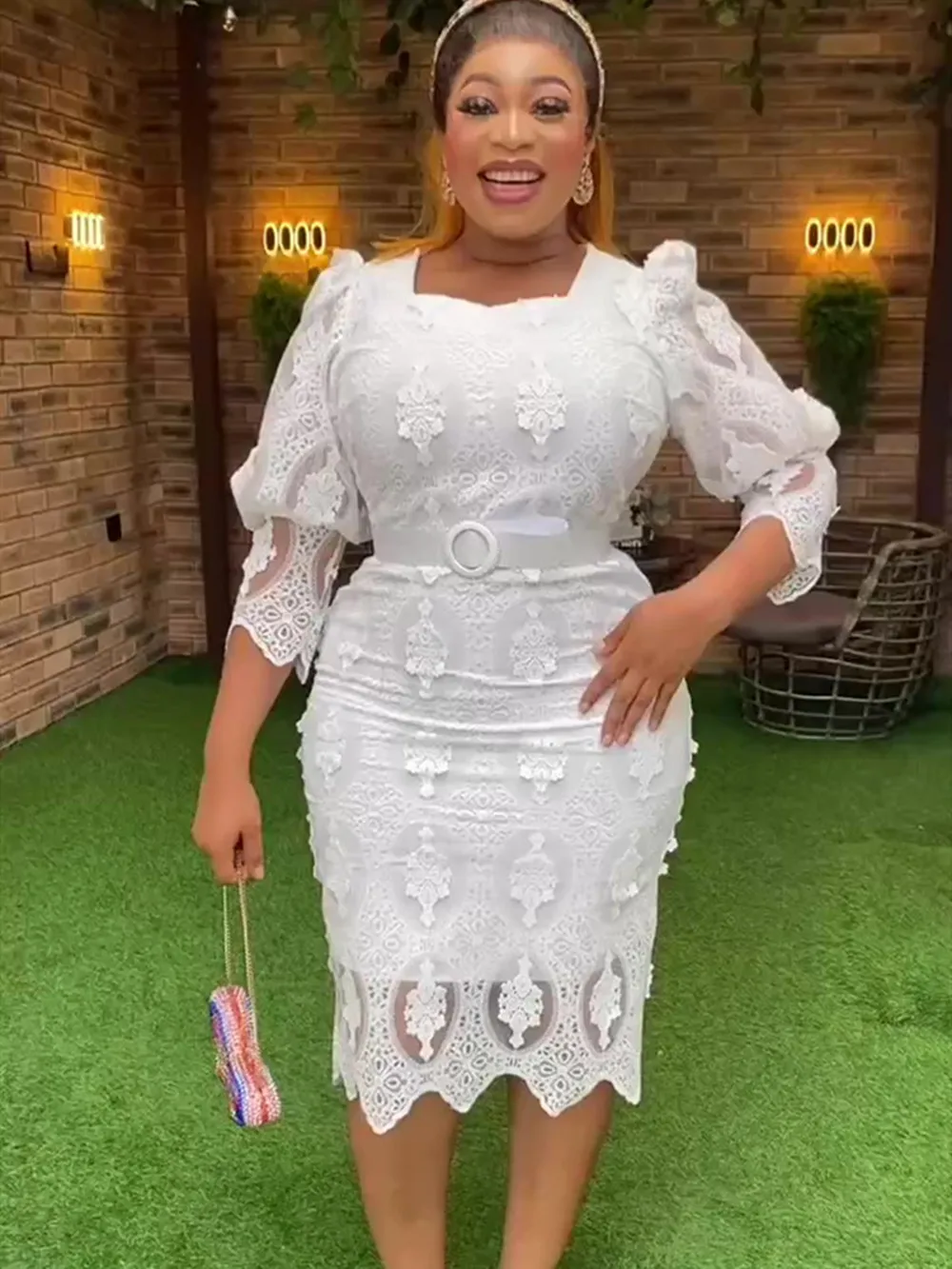 Plus Size African Party Dresses for Women Dashiki Ankara Lace Wedding Evening Gown Sexy Bodycon Maxi Robe Africa Clothing 2024