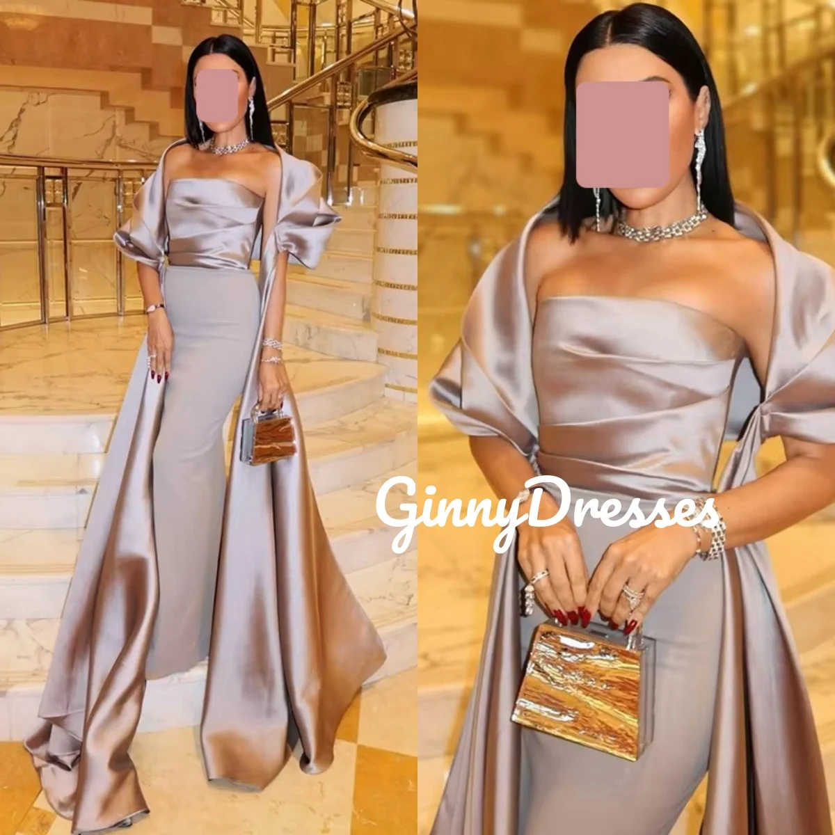 

Wedding Party Dress Customize Mermaid Strapless Formal Occasion Dresses Floor-Length Party Dresses Ruffle Evening Dresses