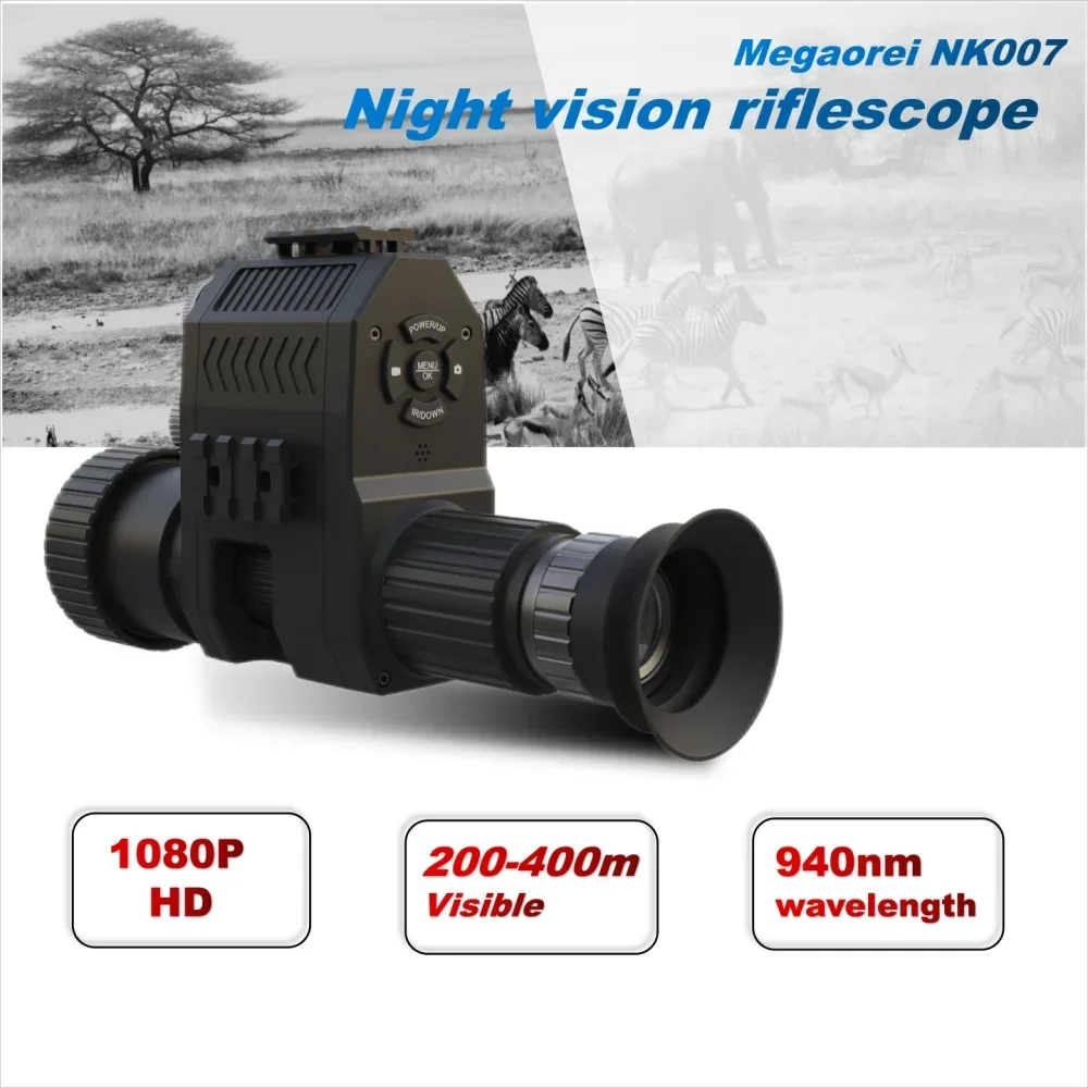 Megaorei NK007: HD Night Vision Rifle Scope Monocular with 940nm/850nm  Infrared Laser for Hunting монокуляр мини  monóculo