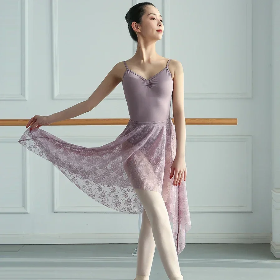 Body da balletto per donna Canotta Body per adulti Costume da bagno da ginnastica per ballare Ballerina Dancewear Body da ballo Body in pizzo