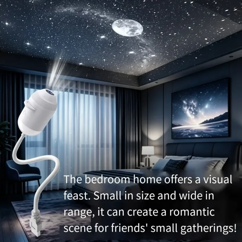 USB Mini Galaxy Star Projector Night Light With 3/6/12/24X Slides Two In One For Car Interior& Home Decor