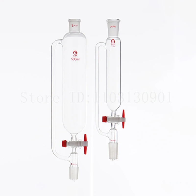 Imagem -02 - Funil de Pressão Constante Funil de Separação por Gotejamento Cilíndrico com Rolha Ptfe Lab Glass Standard Mouth 10ml1000ml