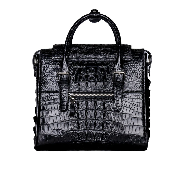 Sacs pour ordinateur portable en cuir d'alligator véritable pour hommes, étui à bombes, sac d'ordinateur messager de voyage, cuir de crocodile véritable, marque de mode, nouveau