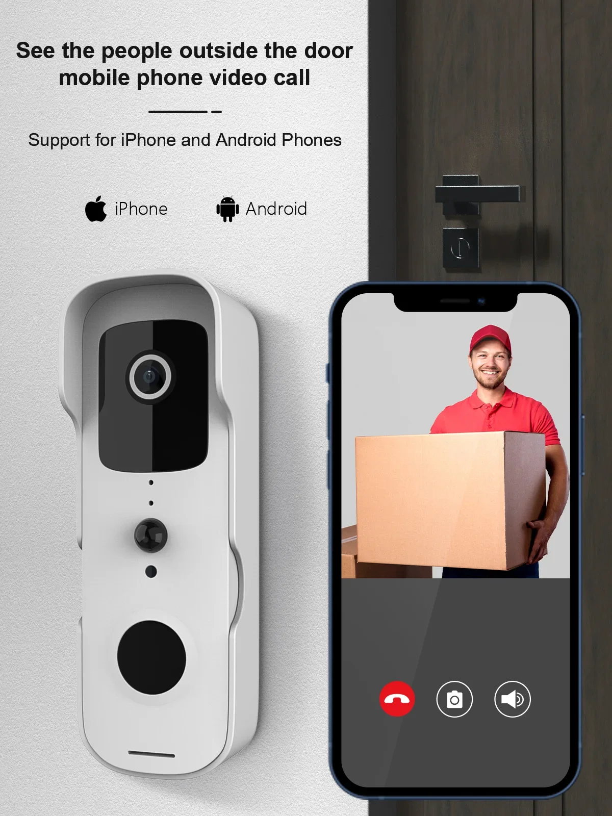 1080P สมาร์ท WIFI กันน้ํา Video Doorbell ประตูกล้องไร้สาย Home Bell 2-Way Voice Monitoring แหวน Doorbell พร้อมกล้อง