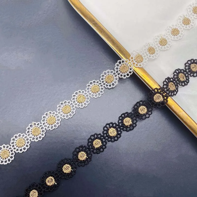 40 Yards Golden Thread Circle Chemical Water-soluble Border Crochet Alencon Galloon Stickerei Dentelle Lace