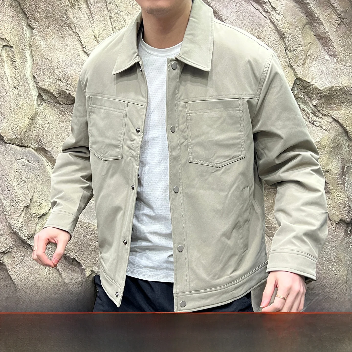 

Faionable Men's Cotton Jaet with Quilted Interior And Collar Autumn Winter Warm Outerwear Stand Fit Youth Trend