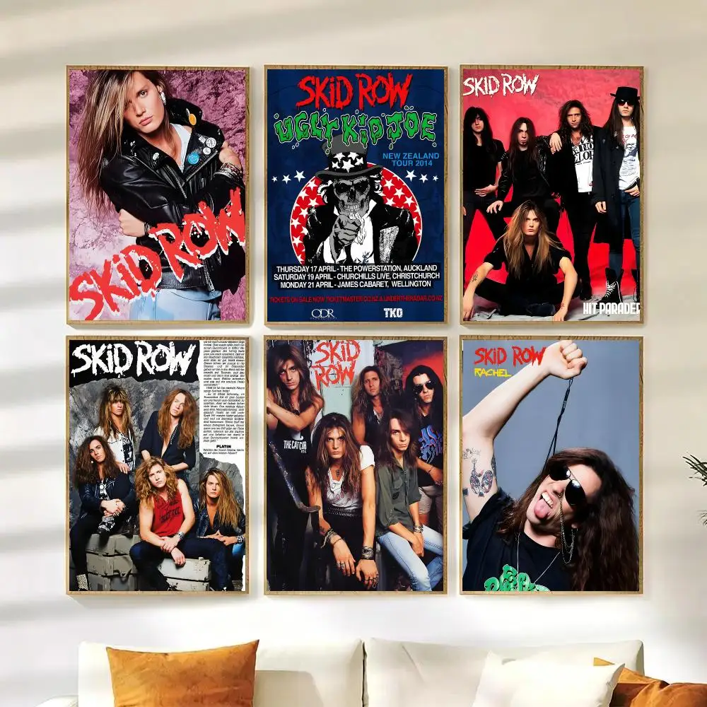 Skid Row-Band Poster HD Wall Stickers Mural Self-Adhesive Decals Home Decor Bedroom Living Room Gift Idea