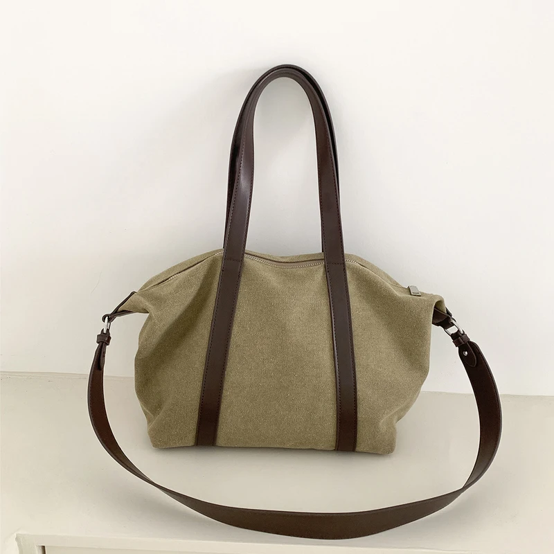 

Luxury Designer Leather Handbag Women's Shoulder Bag 2026 Large Capacity Crossbody Bags Reto Canvas Tote Purse for Ladies