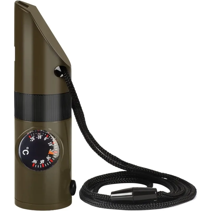 Seven-in-one Whistle Multifunction High-Frequency Loud Survival Whistle Rescue Whistle Outdoor Camping Emergency Compass