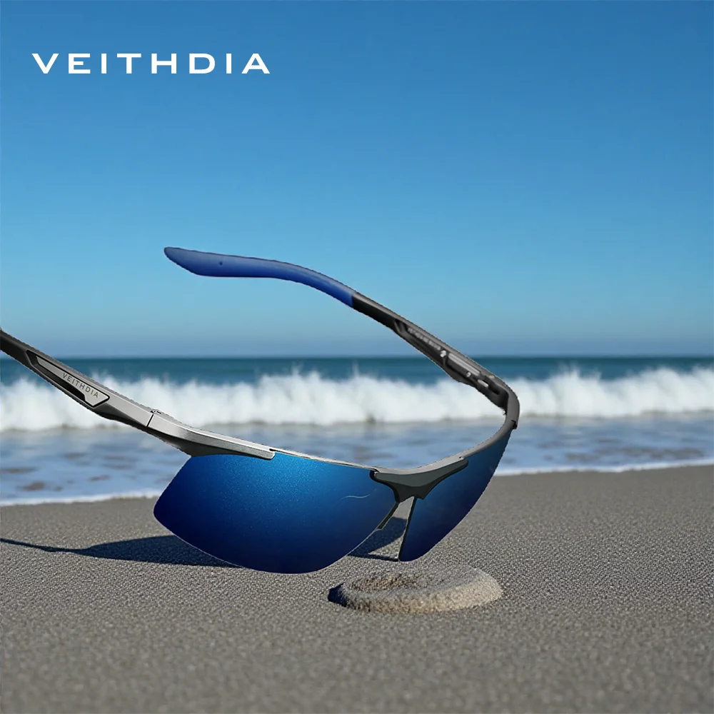 VEITHDIA Brand Sports Cycling Outdoor Sunglasses Aluminum Magnesium Frame Glasses Polarized UV400 Mirror Lens Eyeglasses V65FA62