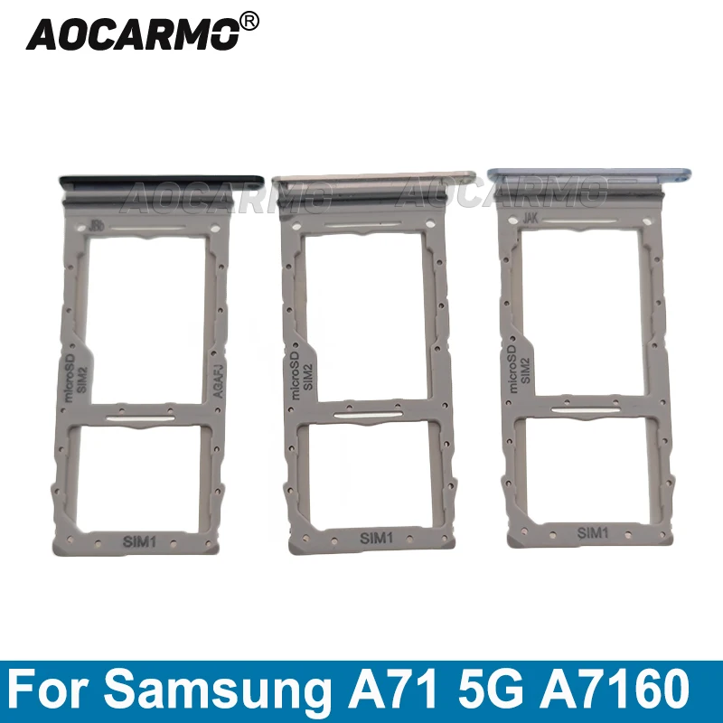 

Aocarmo For Samsung Galaxy A71 5G SM-A7160 SIM Card Dual + Single Sim Tray Slot Holder Replacement Parts