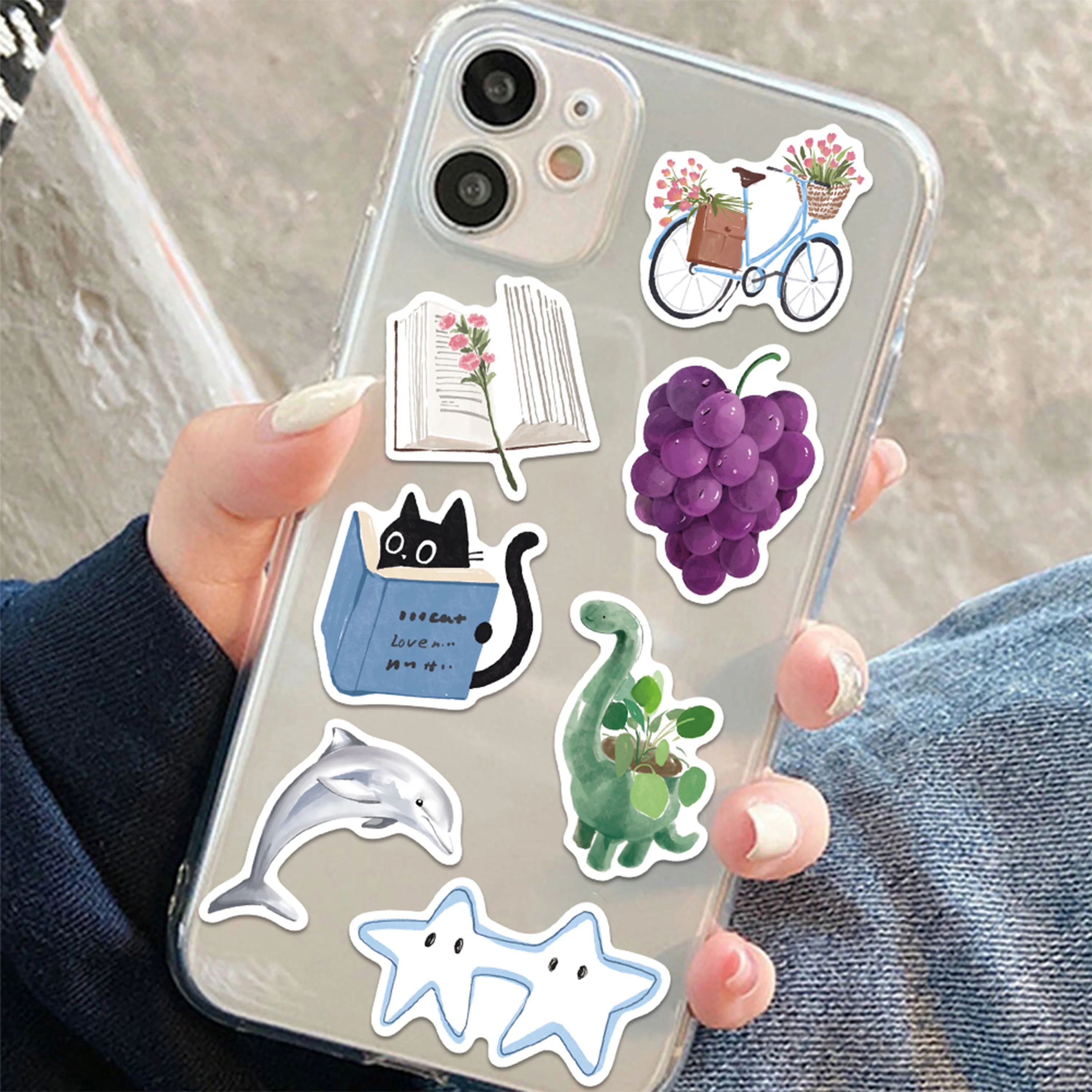 50pcs Colorful Diary Sticker Graffiti Decal For Phone Fridge Closet Wallet Backpack Envelope Label Decoration Sticker view 5