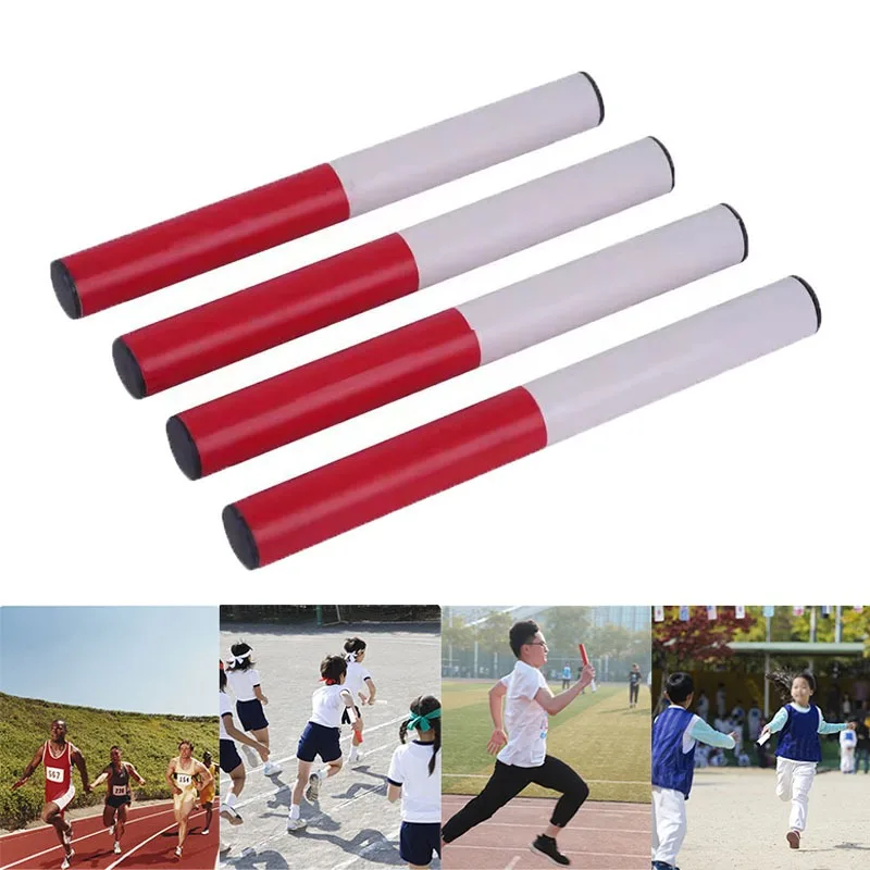 Track Field Baton Relay Non Toxic Head PVC Red And White Running Baton Relay Reusable For School Game Track Relay Accessories