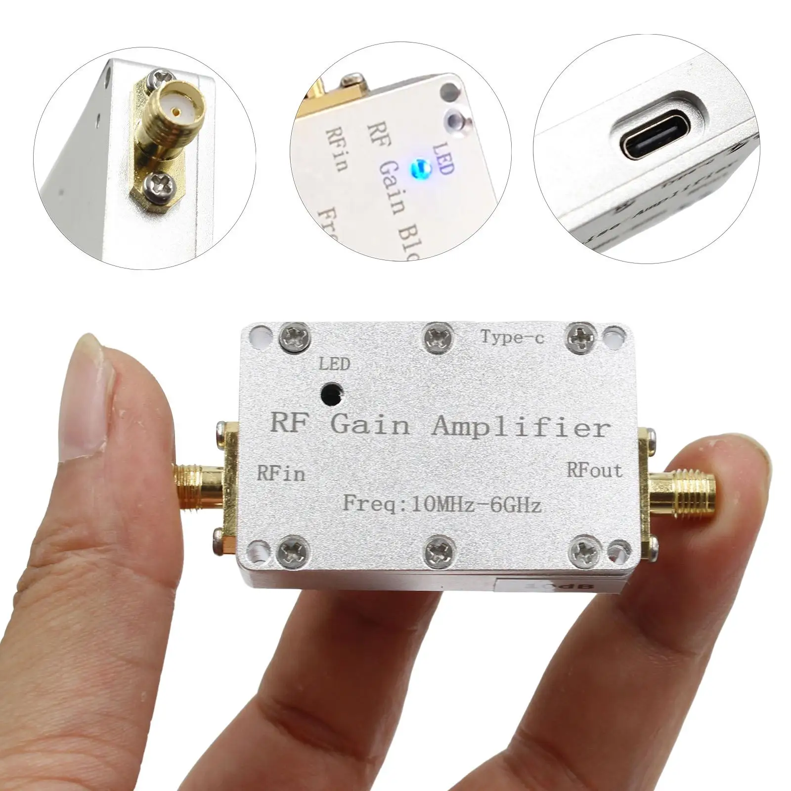 Imagem -03 - Lan 10m6ghz High Flatness -amplifier Gain 10db 30db 20db 40db rf Front End Receiver rf Signal Drive For Hackrf One Sdr fm Radio