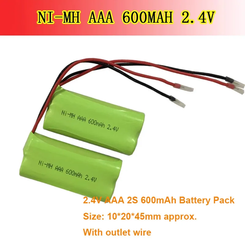 2.4V AAA 2S 7# NIMH Rechargeable Battery Pack For Cordless Phone Batteries 600mAh