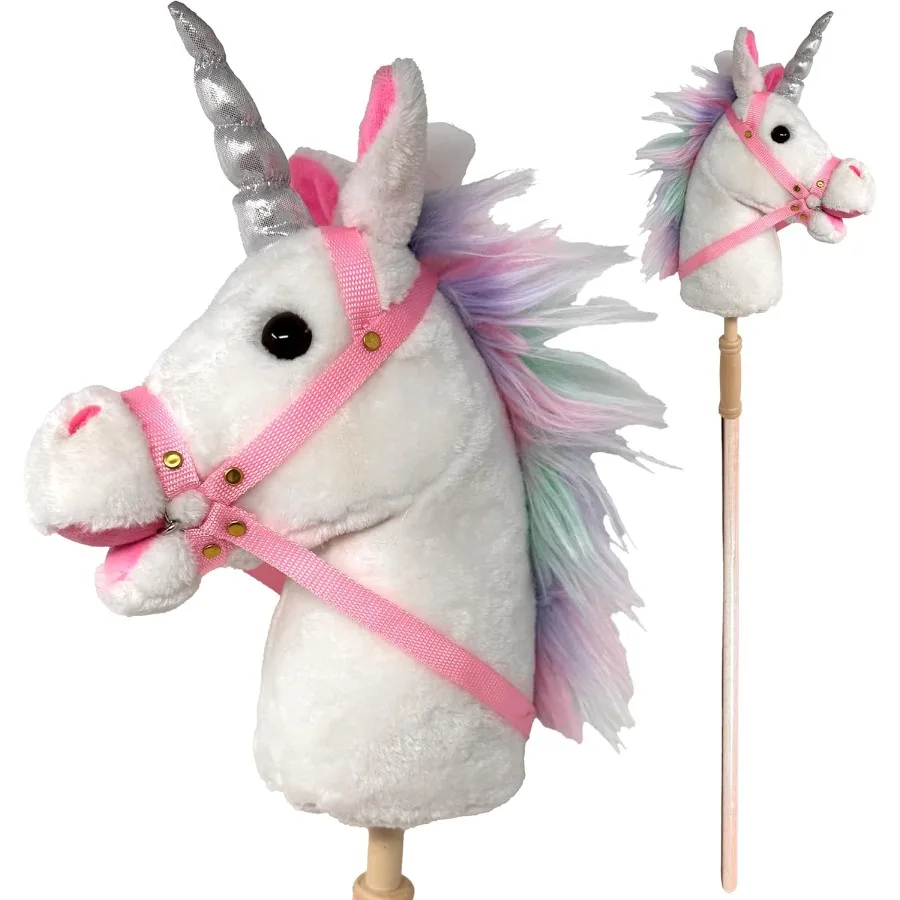 Stick Horse | Plush Handcrafted Hobby Horse Stick Pony Provides Fun Pretend Play for Toddlers and Preschoolers | Handsewn Sturd