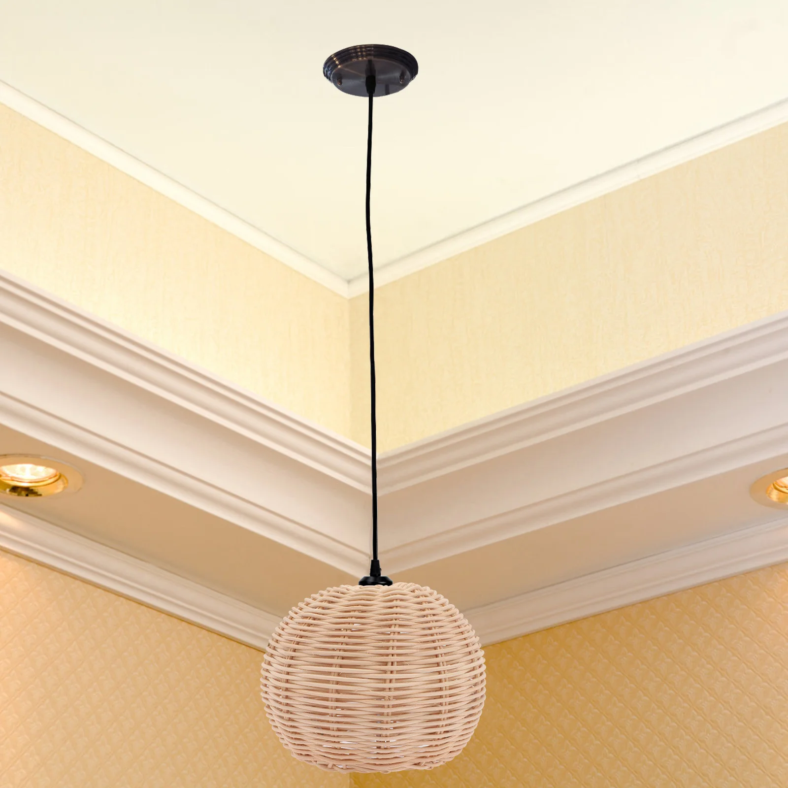 

Decorative Rattan Lamp Shade High Performance Night Light Accessory for Home Delicate Texture Rattan Lamp Shade