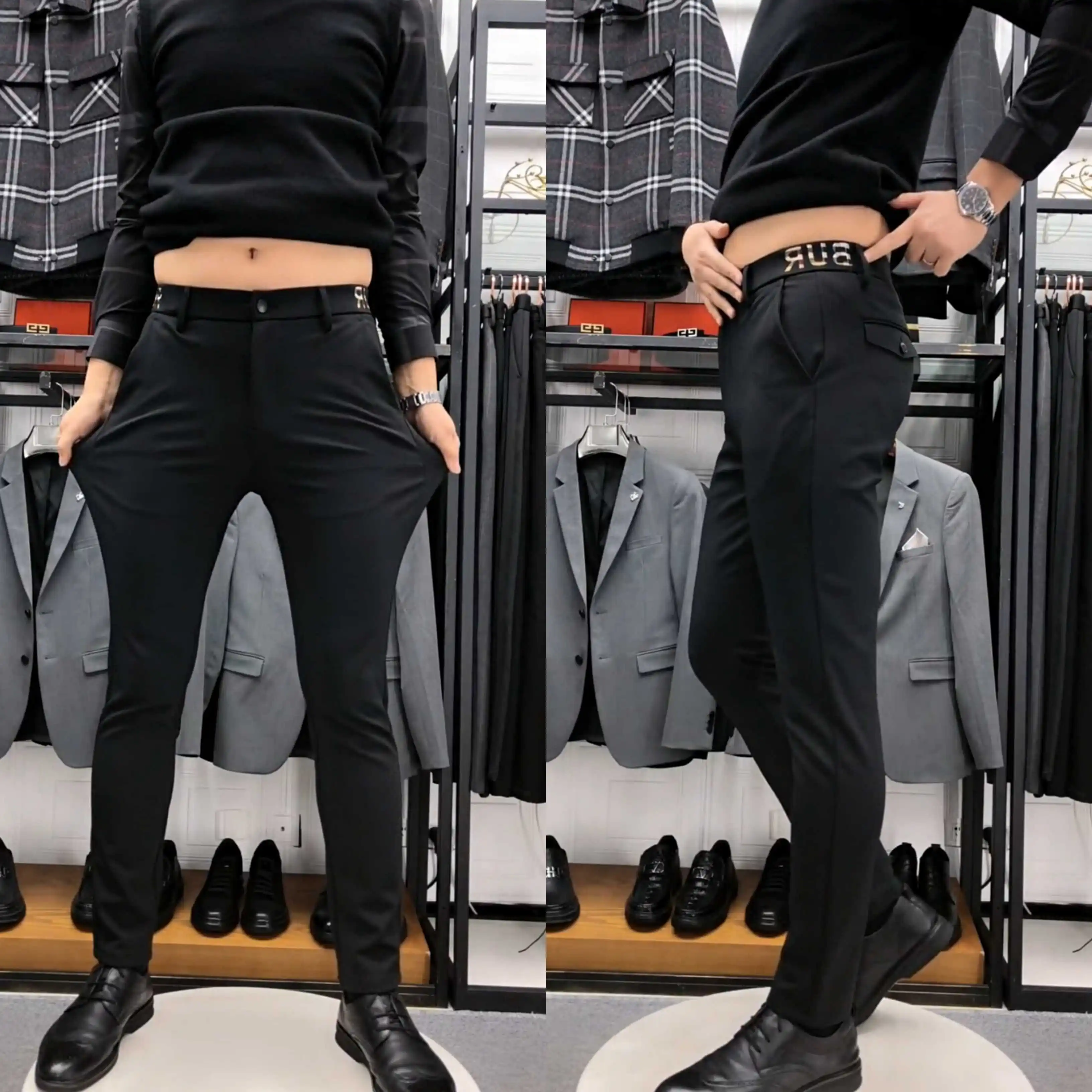 

Slim Fit Casual Pants for Men New Fashionable Trendy Style Youthful High Elasticity Antibacterial Long Trousers Urban Busines...