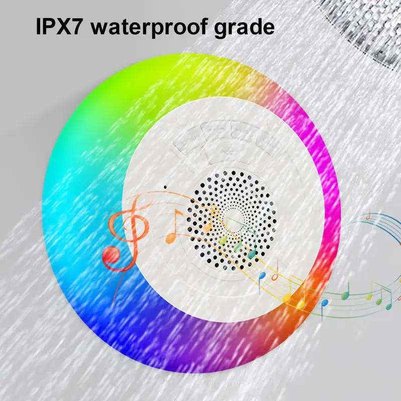 

Wireless Speakers with Colorful Lights - Portable Pool Speaker IPX7 Waterproof Floating with 8 Modes for Shower, Garden