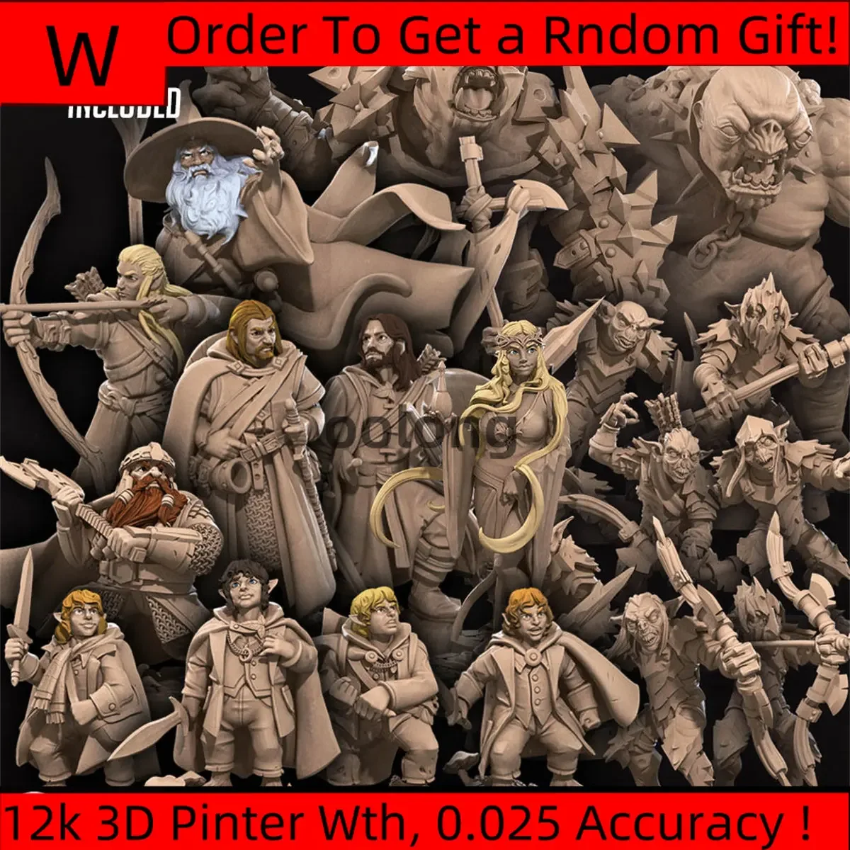 Gandalf modelo de resina en miniatura Gimli Aragorn Orc piezas de juego de mesa sin pintar