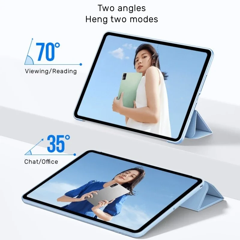 Smat Case For Xiaomi Pad 6S Pro 12.4 2024 PU Leather Tri-folding Magnetic Cover Funda For Xiaomi Pad 6/6 Pro 11 inch 2023 Case