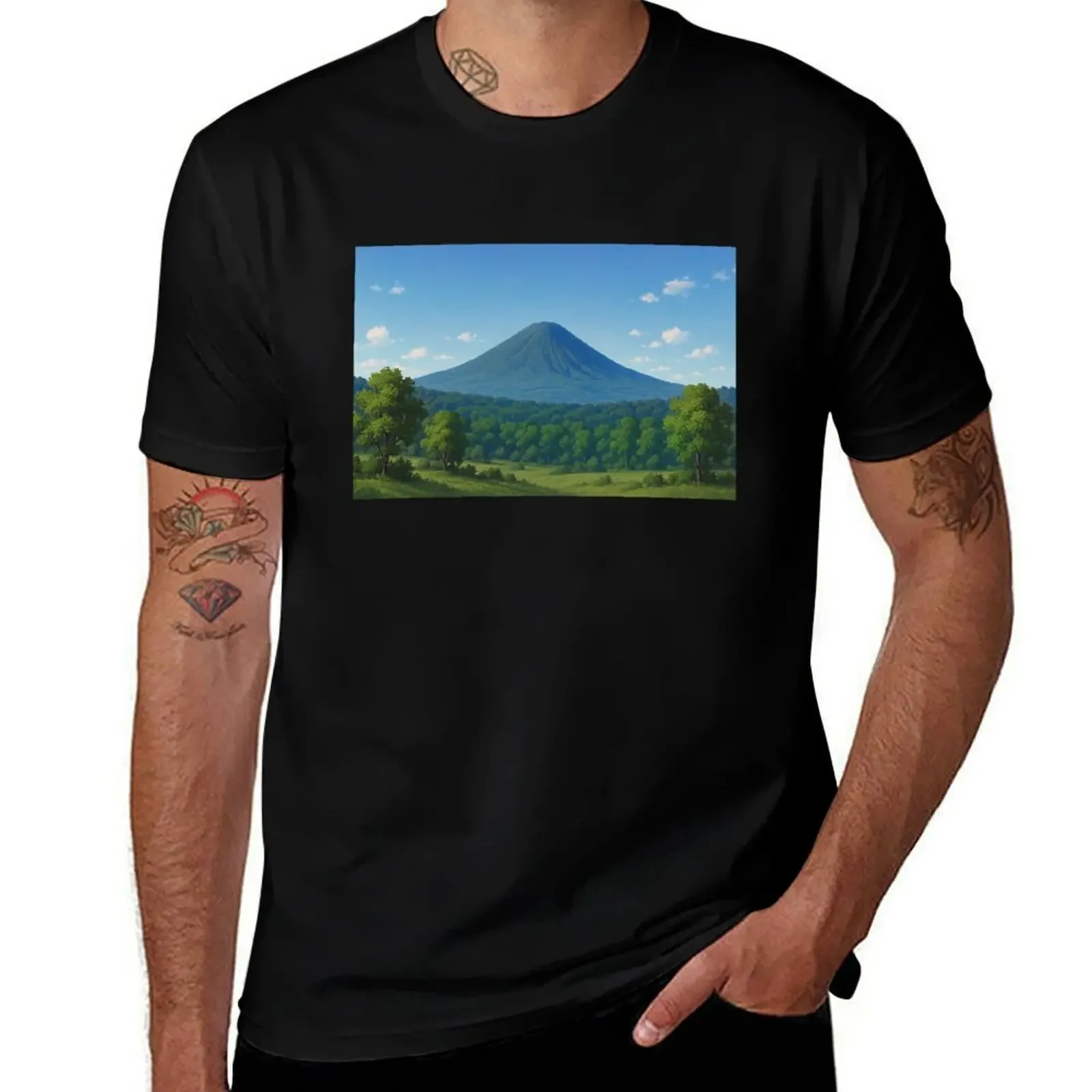 

Mount Yotei in Summer T-Shirt fashion shirts heavyweights croswit shirt man slim fit t shirts for men