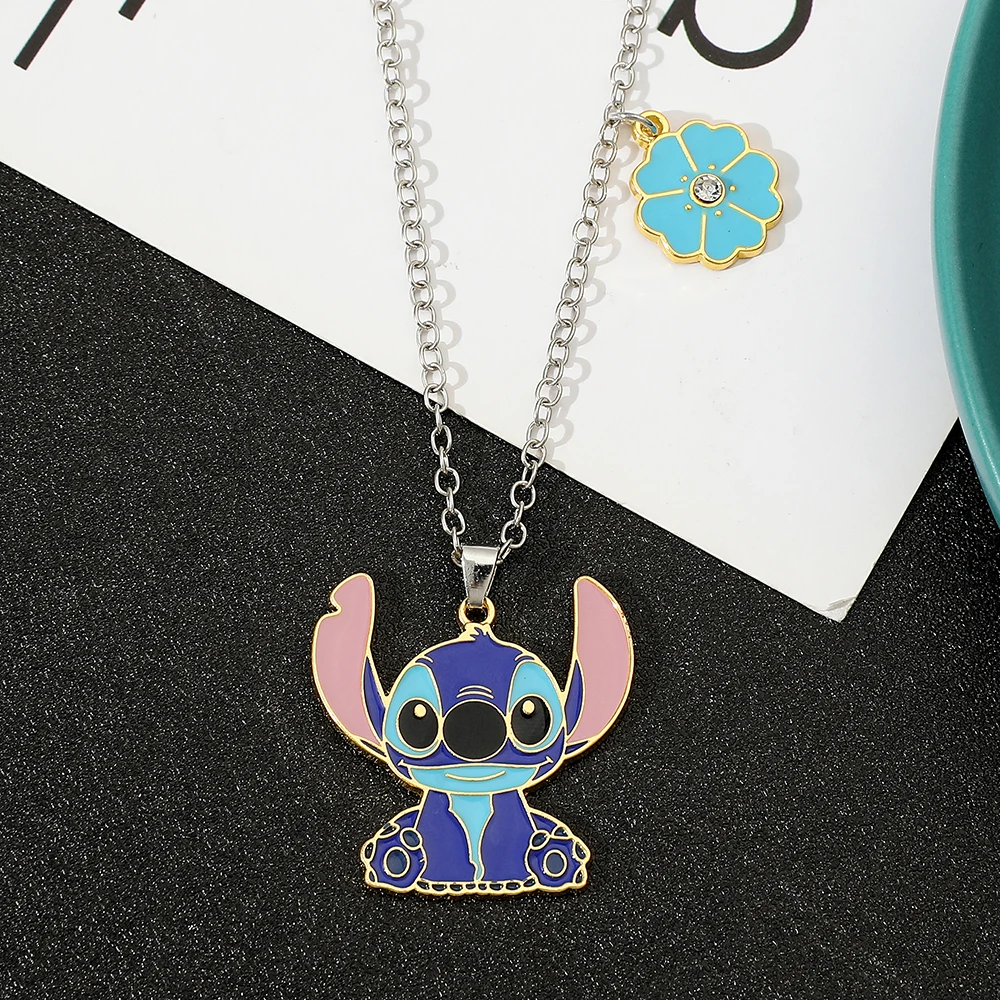 Disney Stitch Necklace for Girl, Cartoon Pendant, Hip Hop, Fashion Personality, Sweater Chain, Cute Gift