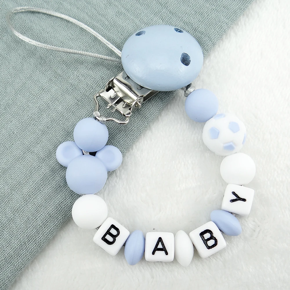 Personalisierte Name Schnuller Clips Handgemachten Custom Dummy Ketten Silikon Nippel Halter Befestigung Baby Geschenke Zubehör BPA FREI