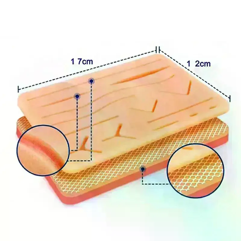 Reusable Surgical Suture Kit Pad Silicone Skin Wounds Suture Practice Traumatic Simulation Wounds Training Teaching Model